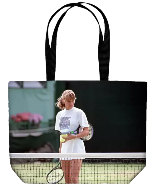 Wimbledon Tennis. Steffi Graf Training. July 1991 91-4291-017