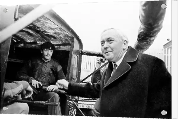 Prime Minister Harold Wilson seen here meeting the troops