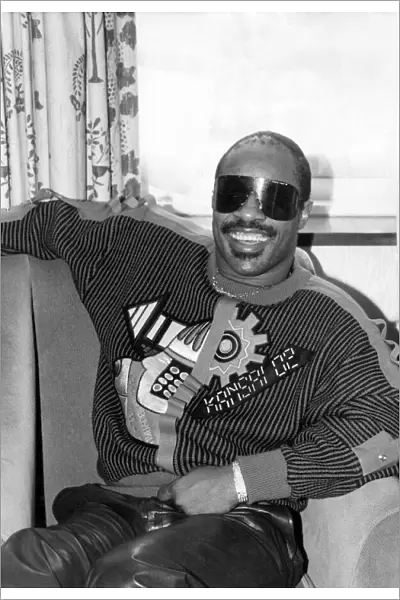 Pop super star Stevie Wonder pictured exclusively in his London Hotel today