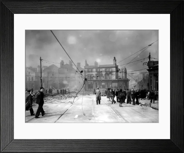 Framed Print : World War Two Air Raid Damage Print at Liverpool Framed Print : World War Two Air Raid Damage Print at Liverpool