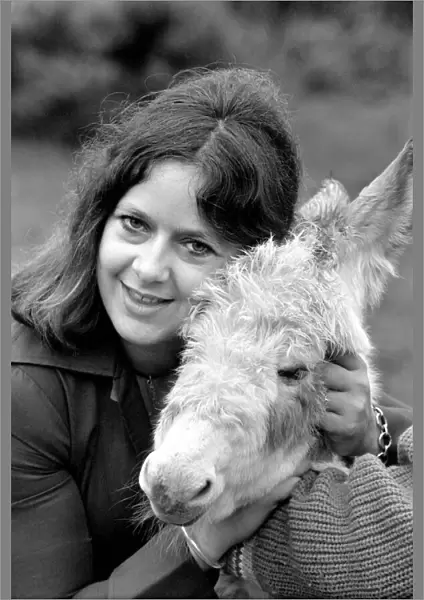 Jean Wooler and 'Misty'the donkey. January 1975 75-00591-005