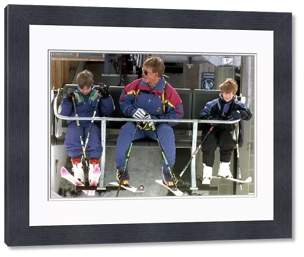 Prince William, Prince Harry and Marcus Kleissl the skiing instructor