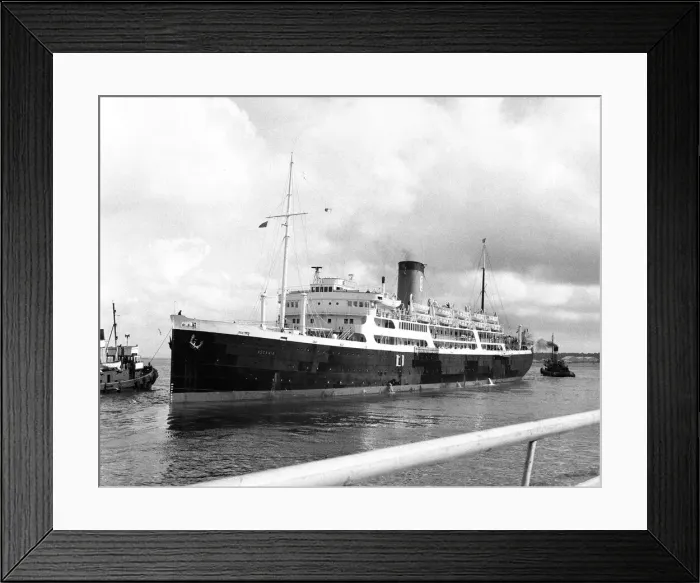 Framed Print : Cunard Line Steamship SS Ascania Print Framed Print : Cunard Line Steamship SS Ascania Print