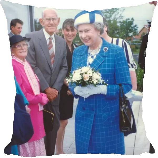 Queen Elizabeth II visits the town of Bedlington in Northumberland. June 1993