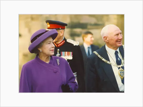 Queen Elizabeth II and Prince Philip visit Durham - The Queen at Durham Castle with Coun