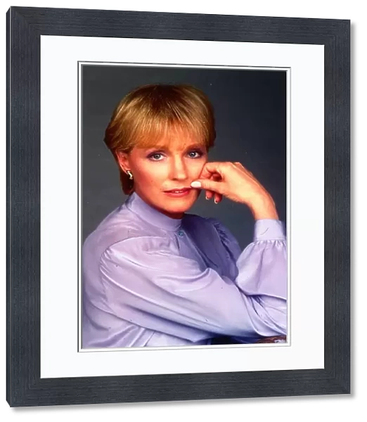 Julie Andrews May 1990 Lilac blouse hand to face