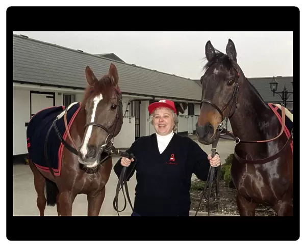 Racehorse trainer Jenny Pitman with 1992 Cheltenham Gold Cup winner