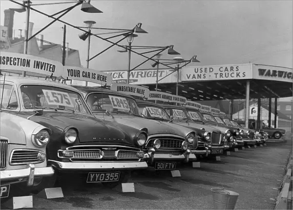 Used car sales. 9th October 1962