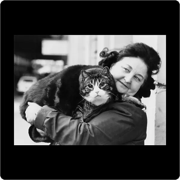 Animals - Cats Fat. Purr-fect partners... tiddles with doting owner June Watson