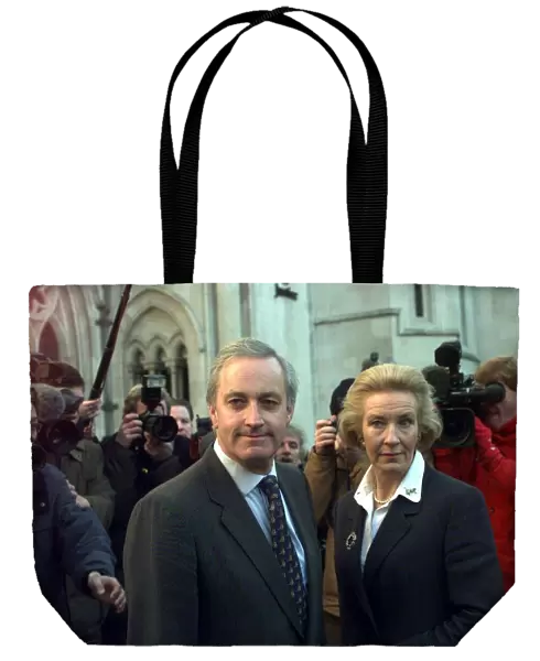 Neil Hamilton and Christine Hamilton Libel Trial November 1999 outside the High