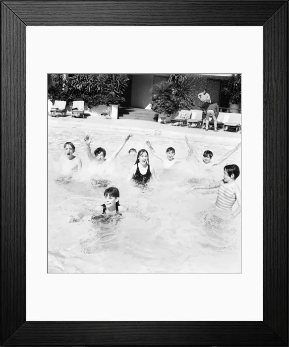 Framed Print : Holiday Makers Pool Print, Robert Meyer Hotel Framed Print : Holiday Makers Pool Print, Robert Meyer Hotel