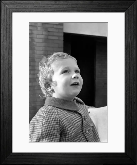 Framed Print : Young Boy Print: A Portrait of a Youth Looking Upward Framed Print : Young Boy Print: A Portrait of a Youth Looking Upward