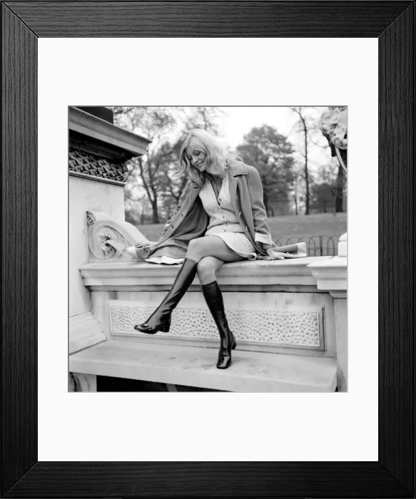 Framed Print : Fashion Print: Monica Hahn modelling boots, November 1969 Framed Print : Fashion Print: Monica Hahn modelling boots, November 1969