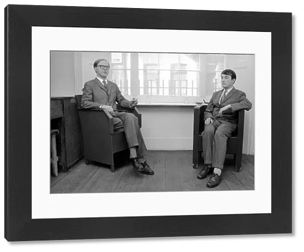 Gilbert and George pictured in Fouriers Street, East London. August 1972