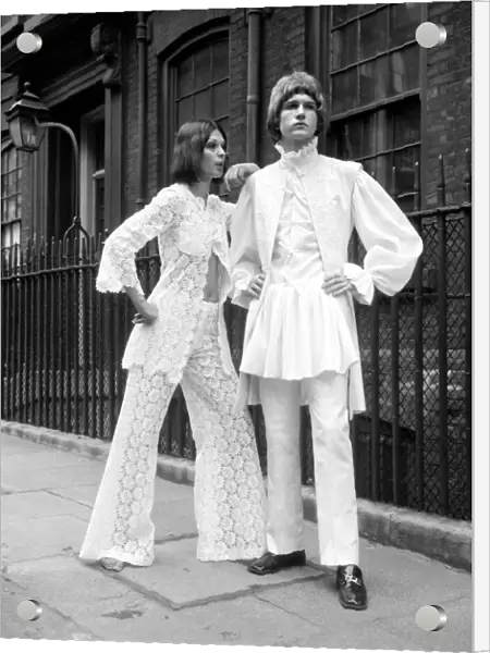Mod fashions in winter. Janet Lyle and Michael Fish held a preview of their summer