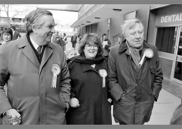 Roy Hattersley and Denis Healey seen here out on the hustings with Deirdre Wood