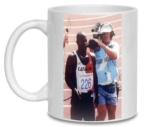 Olympic Games 1992 Ben Johnson after competing in the 100 metres heat