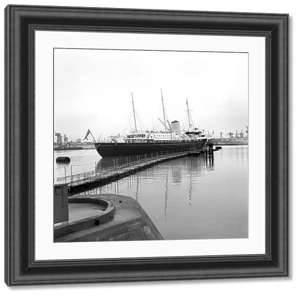 The Royal Yacht Britannia seen here at the Royal Naval Dockyard Portsmouth
