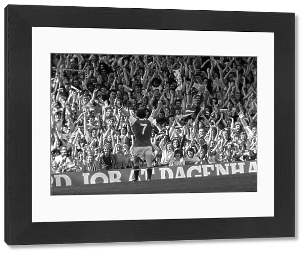 Arsenal v Leeds Liam Brady celebrates his goal with the crowd 19  /  08  /  1978