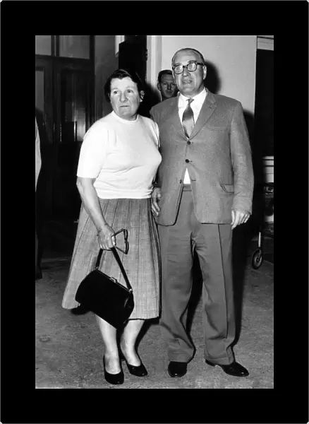 Sport. Motor Racing: Alfred Moss and wife parents of Stirling Moss seen here leaving