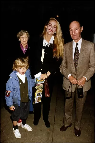 Jerry Hall Model with Son James and Mick Jaggers Parents Eva and Joe