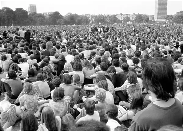 Hyde Park Pop Festival. General views of people attending the pop festival in Hyde Park