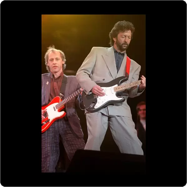 Eric Clapton and Mark Knopfler 1988 at the Nelson Mandela Concert
