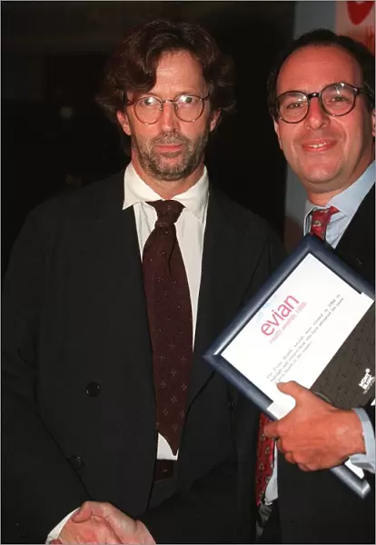 Eric Clapton at the Evian Health Awards 1995 recieves his award for Outstanding indiviual