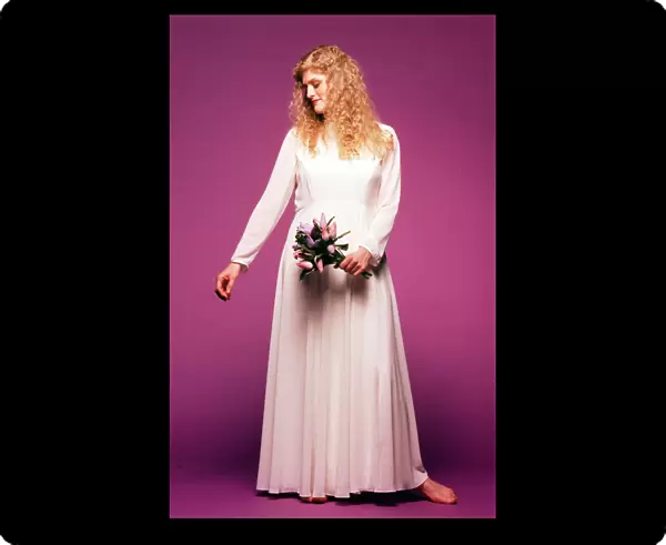 Wedding dress modelled by Georgina Whittle March 1998 as part of the SECC Bridal Show