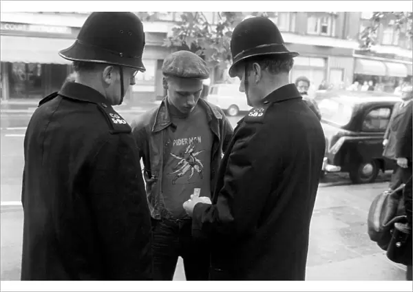Youth Culture, punk rockers on the street clash with the police