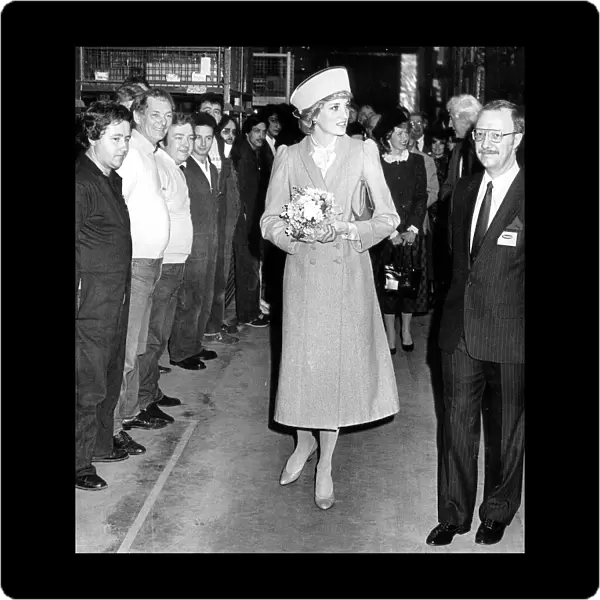 Diana, Princess of Wales during her visit to the Remploy factory in Coventry