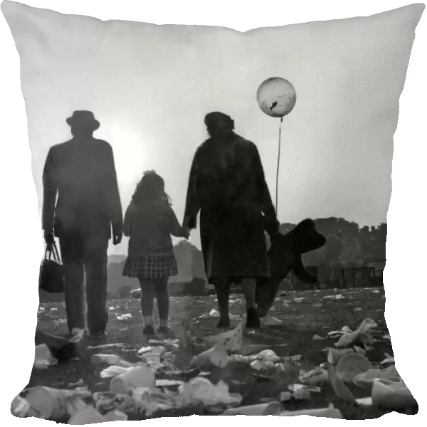 Durham Miners Gala - The partys over - a family make their way home after the gala
