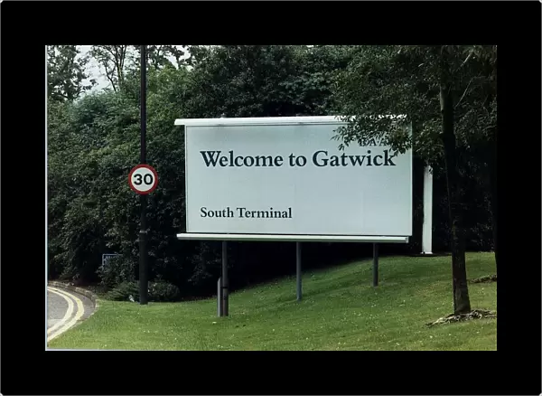 Welcome to Gatwick Airport South Terminal Sign April 1996