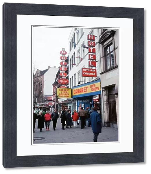 Red light district in Hamburg, West Germany, also known as The Reeperbahn