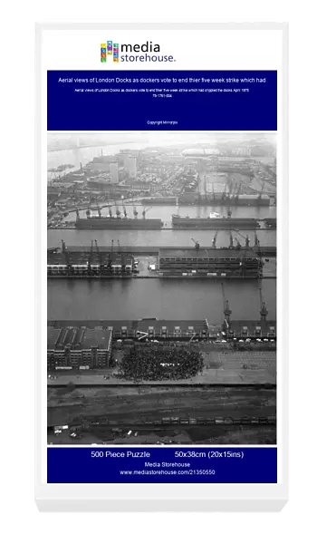 Aerial views of London Docks as dockers vote to end thier five week strike which had