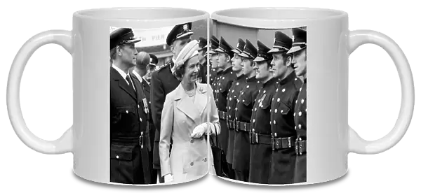 Her Majesty Queen Elizabeth II meeting the recruits of the London Fire Brigade at Lambeth