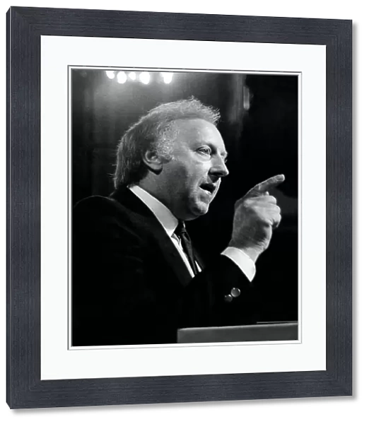 Arthur Scargill, leader of the National Union of Mineworkers making a speech during
