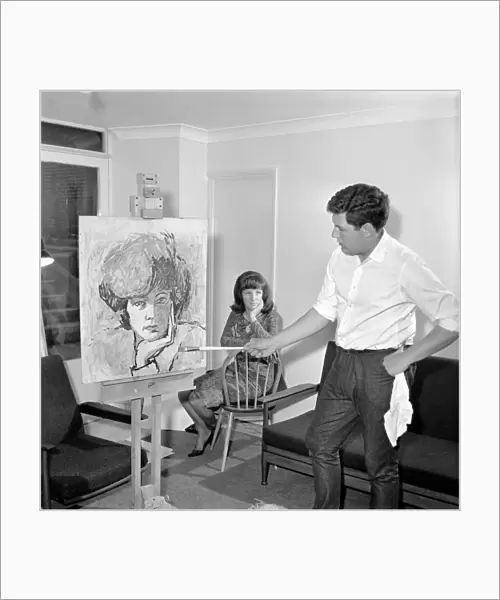 Z-Cars actor Colin Welland seen here relaxing by painting. 1966 A969