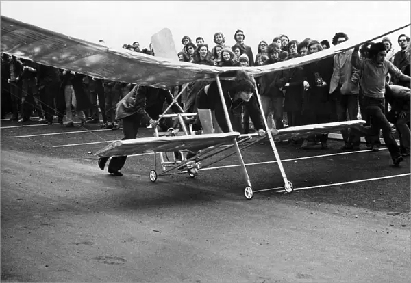 John, proving that flying is no Pushover. Student John Lavery was all ready for take-off