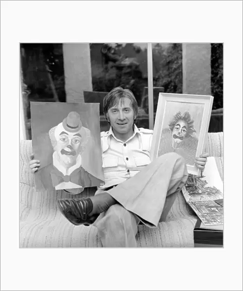 Vince Hill painting at home. April 1974