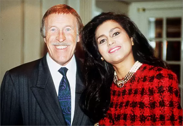 Bruce Forsyth television presenter entertainer with wife Wilnelia Merced
