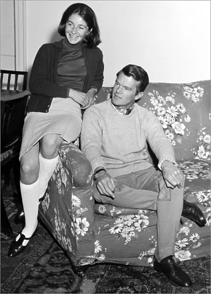 Historian Allan Clark 37 seen here at home with his wife Caroline Jayne. April 18th 1965