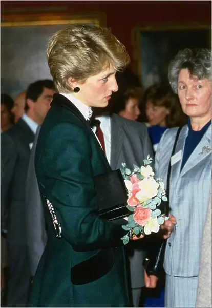 Princess Diana Princess of Wales talking to crowd during her visit to the Edinburgh