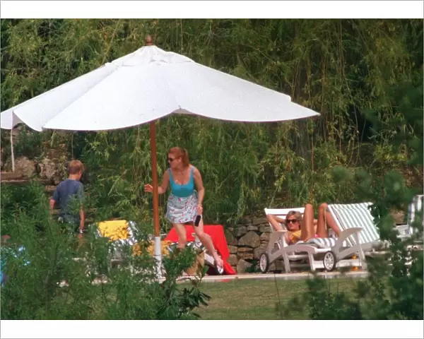Diana, Princess of Wales on holiday in Southern France where she stayed at a friend