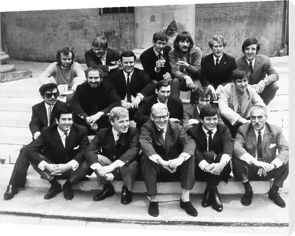 The line up of Radio One disc jockeys: (back row, l-r) John Peel, David Symonds