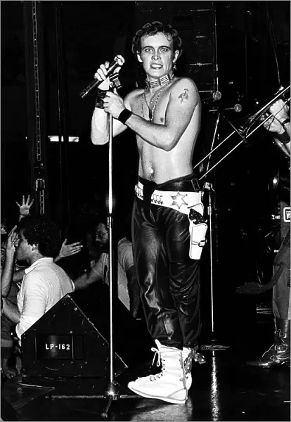 Adam Ant 1980s pop singer stands on stage at the Palladium Hollywood Los Angeles USA