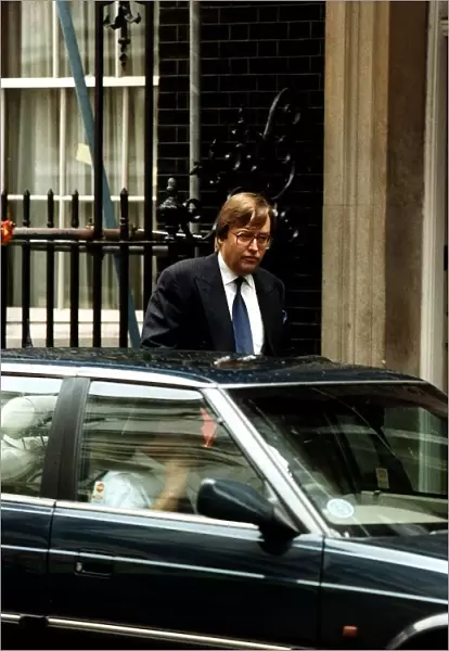 David Mellor MP leaving 10 Downing Street after a Cabinet meeting