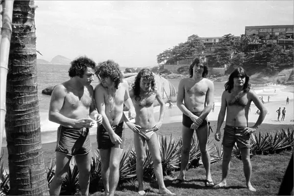 Aussie metal band ACDC at the seaside in Rio