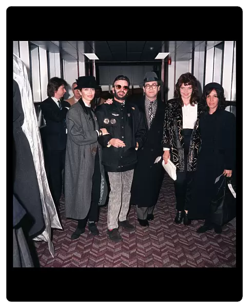 Ringo Starr with wife Barbara Bach and Elton John and wife Renata John at LAP