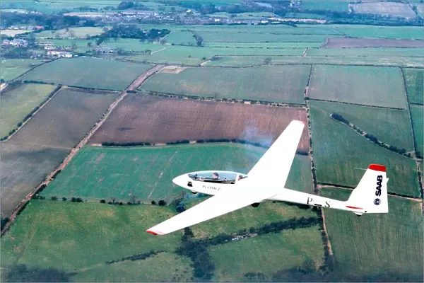 An aerial picture of a glider from the Northumbria Gliding Club in February 1995